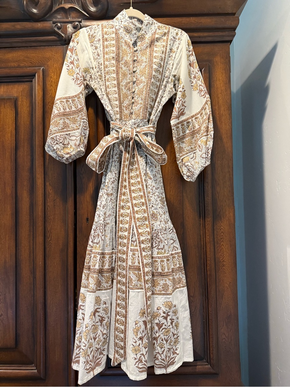 Sue Sartor Flounce Parterre Dress in Teak and Sienna